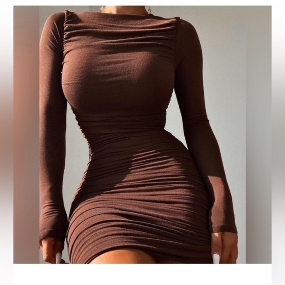 NWOT NAKED WARDROBE Back To The Ruched Dress